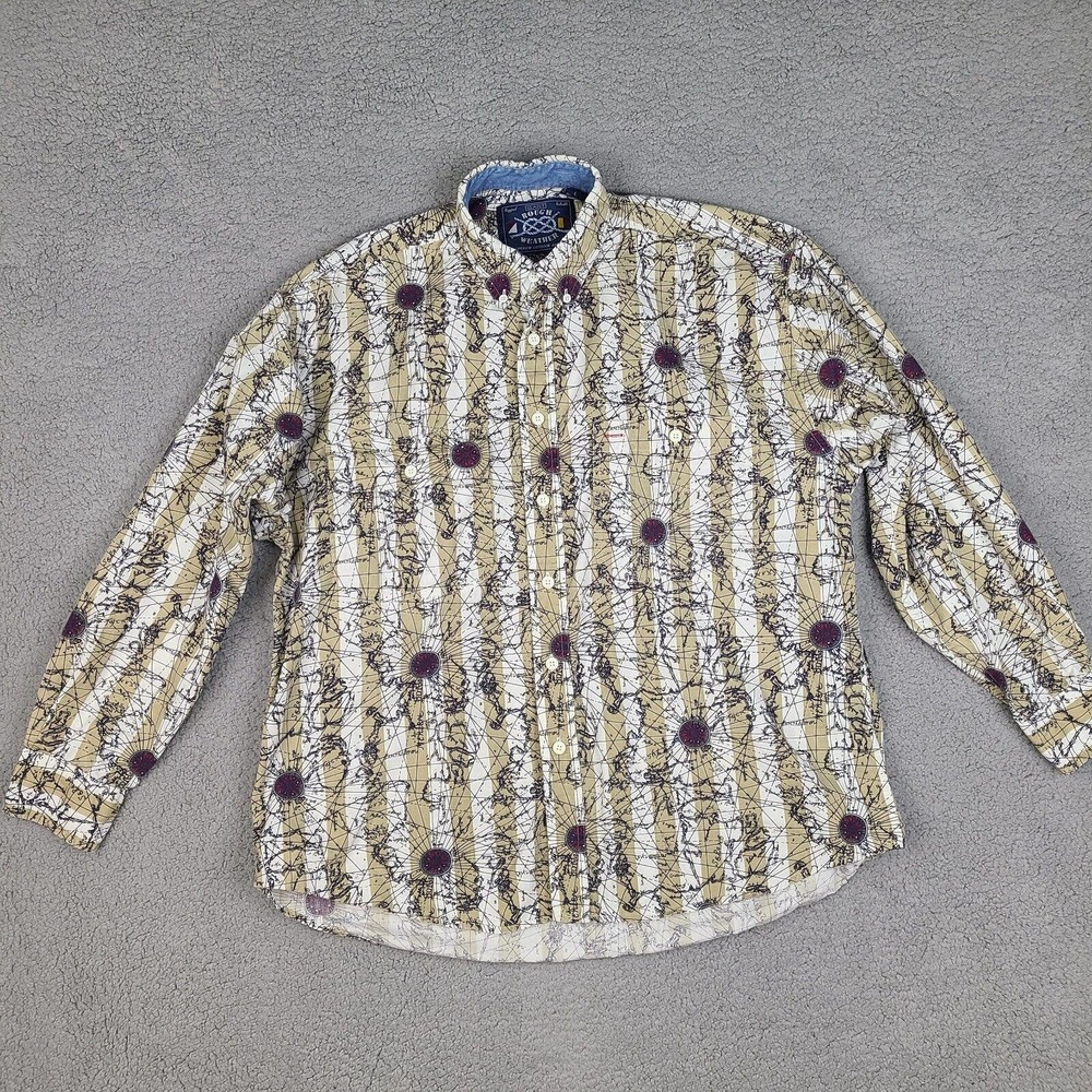 Vintage Gant Rough Weather Shirt Mens Large Nautical Button Down Long Sleeve
